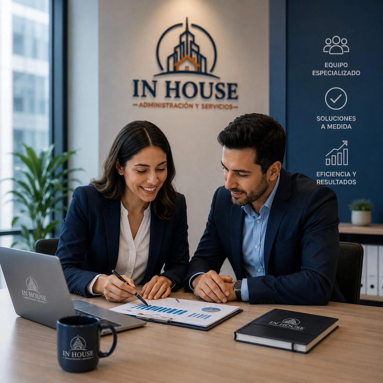 Equipo especializado de IN HOUSE brindando servicios de outsourcing y asesoría para la gestión eficiente de edificios y condominios en Lima.